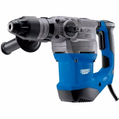 Draper 1500W SDS Plus Rotary Hammer Drill, Blue Mains Corded Electric Concrete Breaker