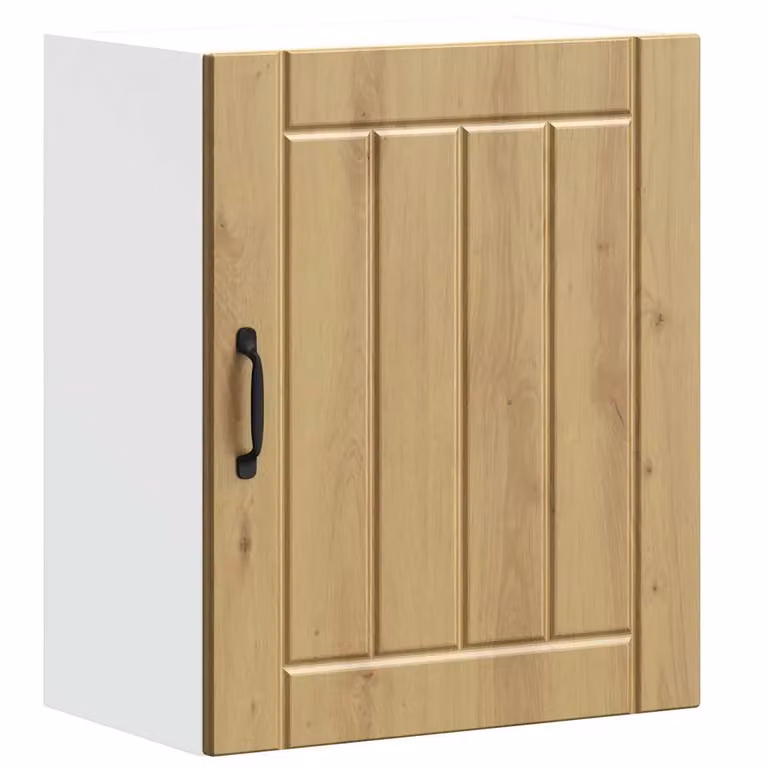 Berkfield Home Lucca Artisan Oak Kitchen Wall Cabinet with Glass Doors in Brown