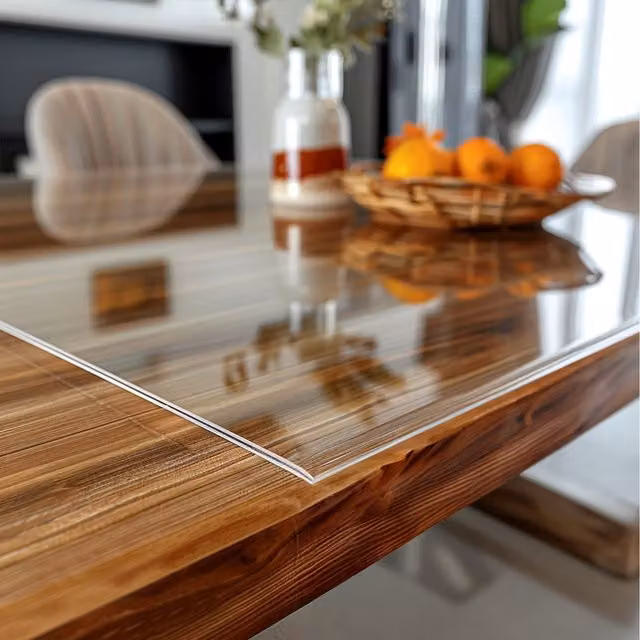 Nicoman Transparent White Rectangular PVC Tablecloth