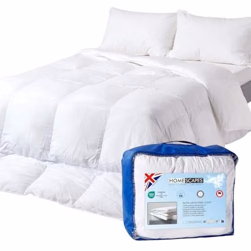 Homescapes Double 2.5 Tog Summer Microfibre Duvet in White