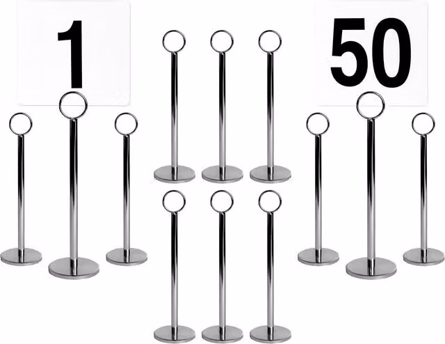 Argon Tableware Silver Table Numbers with 20cm Holders, Pack of 50