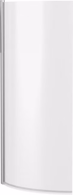 Balterley Reversible Chrome Curved P Shaped Asymmetric Shower Bath Screen, Silver, W: 1400 mm, H: 720 mm