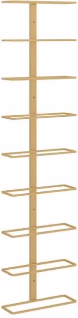 Berkfield Home Wall-mounted Gold Metal Wine Rack for 9 Bottles
