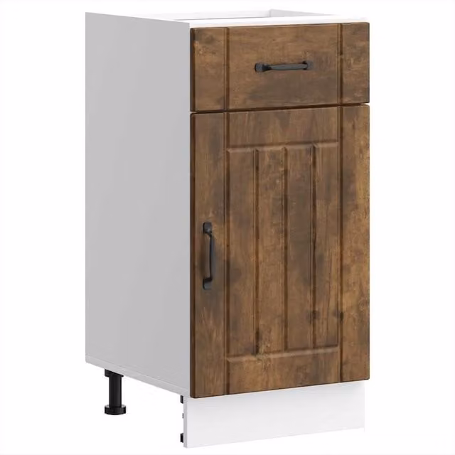 Berkfield Home Lucca Freestanding Kitchen Sink Unit in Brown Smoked Oak Engineered Wood
