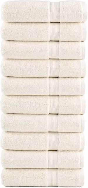 Berkfield Home SOLUND Premium Cotton Terry Bath Towels, 10 Piece Set, Beige, W: 100 cm, L: 150 cm, 600 gsm