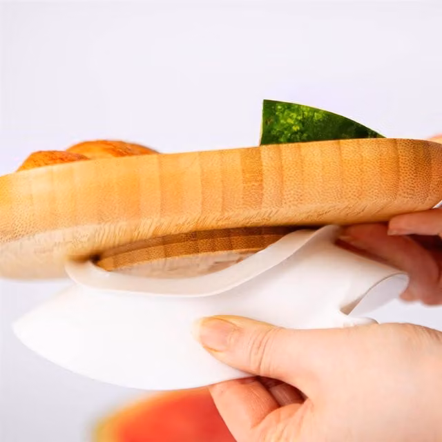 Tiny Dining Children's Bamboo Divided Suction Plate, White, 0.374 kg