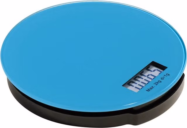 Orsina Blue Glass Digital Kitchen Scale with Unit Conversion, 2kg Capacity