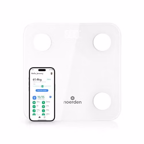 NOERDEN Minimi+ Smart Body Scale in White with Bluetooth App Control