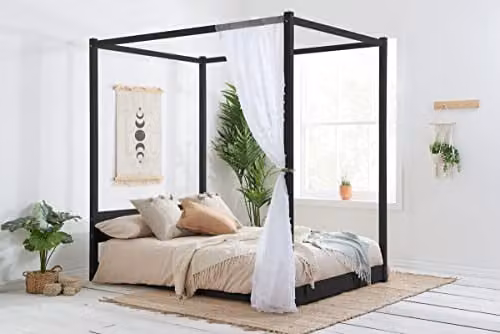 Birlea Darwin Four Poster Double Bed in Black Metal