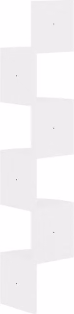 Berkfield Home Wall Corner Shelf in High Gloss White, W/D/H: 19 x 19 x 123 cm