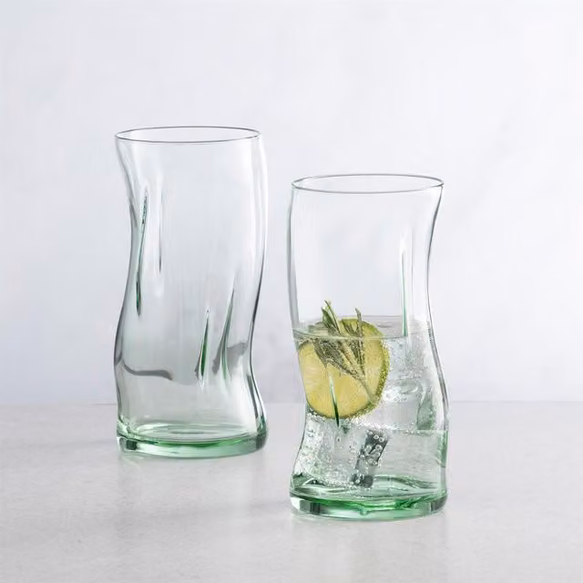 Pasabahce TR Solid Tumbler Glasses in Green and Blue, 440ml, Pack of 12