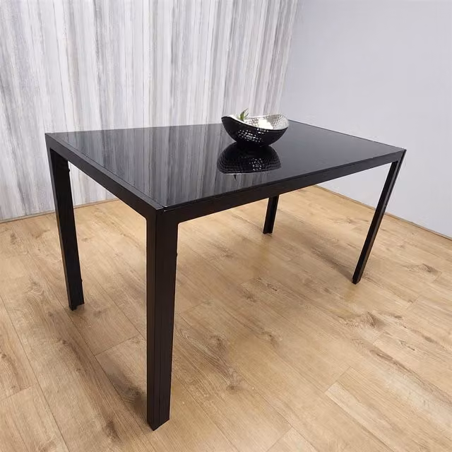 Kosy Koala Modern Black 4 Seater Glass Dining Table