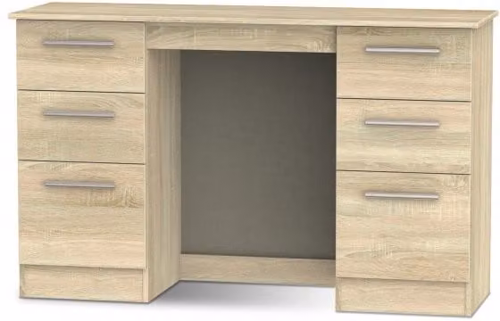 Welcome Contrast Double Pedestal Dressing Table in Beige