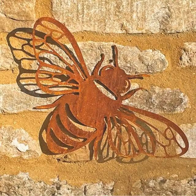 Poppyforge Bronze Bee Garden Wall Art, W: 39.4 cm, H: 25.4 cm