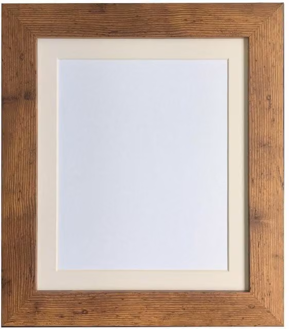 Frames & Mirrors 4U Metro Vintage Walnut Wood Frame with Ivory Mount for 20 x 16 Inch Images
