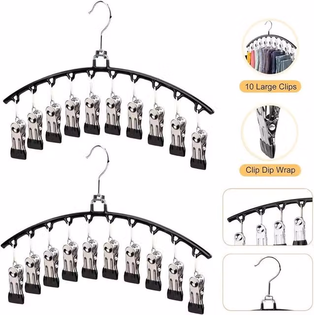 EONLION Metal Hat Hangers and Space Saving Closet Organiser Racks in Black, Width: 100 cm