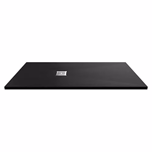 nuie NLT91053 Modern Slimline Rectangular Shower Tray, Slate Black, W: 1600 mm, D: 800 mm