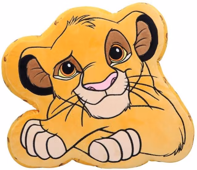 Nemesis Now Disney Lion King Simba Cushion in Orange and Yellow, W/D/H: 40 x 40 x 40 cm