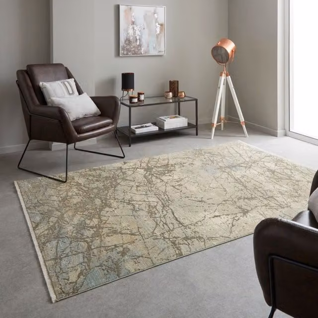 The Rug Shop UK Beige Modern Abstract Kilim Area Rug, W/D: 120 x 180 cm