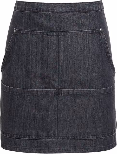 Premier Cotton Stitch Denim Waist Apron for Adults in Black