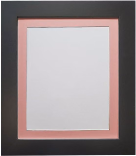 Frames & Mirrors 4U Metro Black Rectangular Picture Frame with Pink Mount for 20 x 16 Inch Images