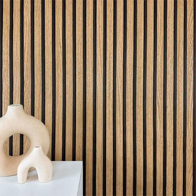 Nordara Brown Wood Look Self-Adhesive 3D Striped Wall Panel Wallpaper Roll