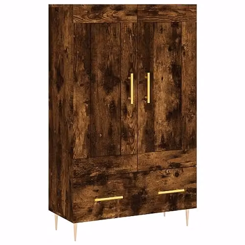 vidaXL Modern Highboard in Smoked Oak, Brown, W/D/H: 69.5 x 31 x 115 cm