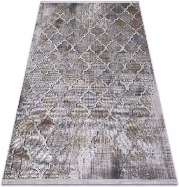 RugsX Luce Moroccan Grey Rectangular Rug W: 154 cm, D: 220 cm