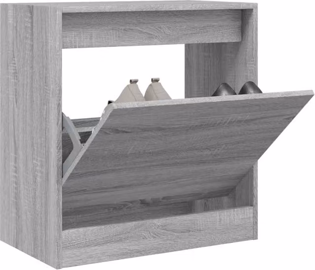 Berkfield Home Grey Sonoma Shoe Cabinet W/D/H: 60 x 34 x 63.5 cm