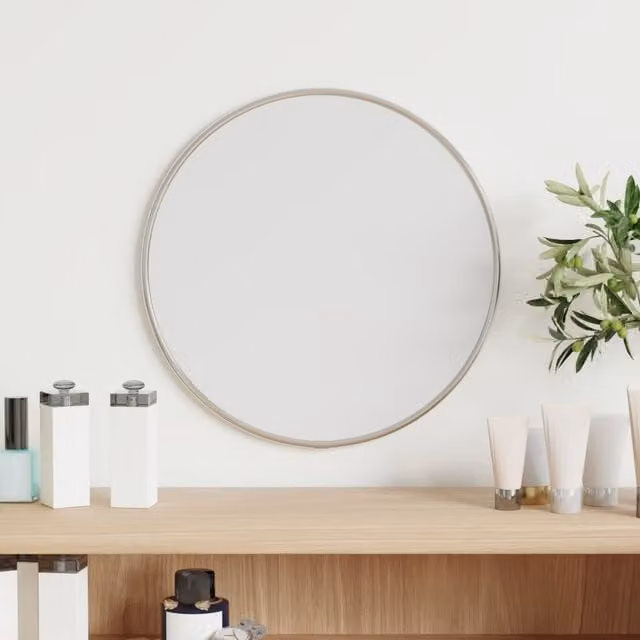 Berkfield Home Round Silver Wall Mirror, Diameter: 30 cm