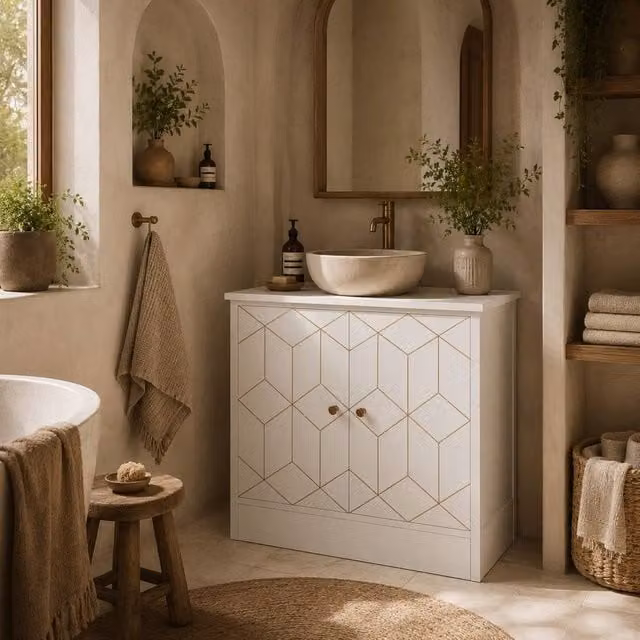 Wyld Haus Verado White Under Sink Bathroom Cabinet W/D/H: 60 x 30 x 60 cm