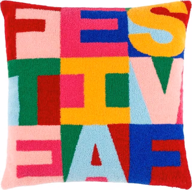 Make it a Home Festive-Val Multicolour Knitted Christmas Cushion in Polyester