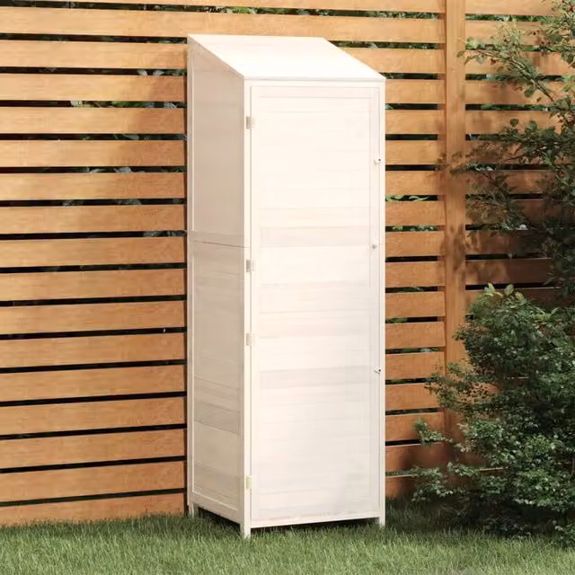 Berkfield Home Tall Freestanding Wood Cabinet, White, W/D/H: 55 x 52 x 174.5 cm