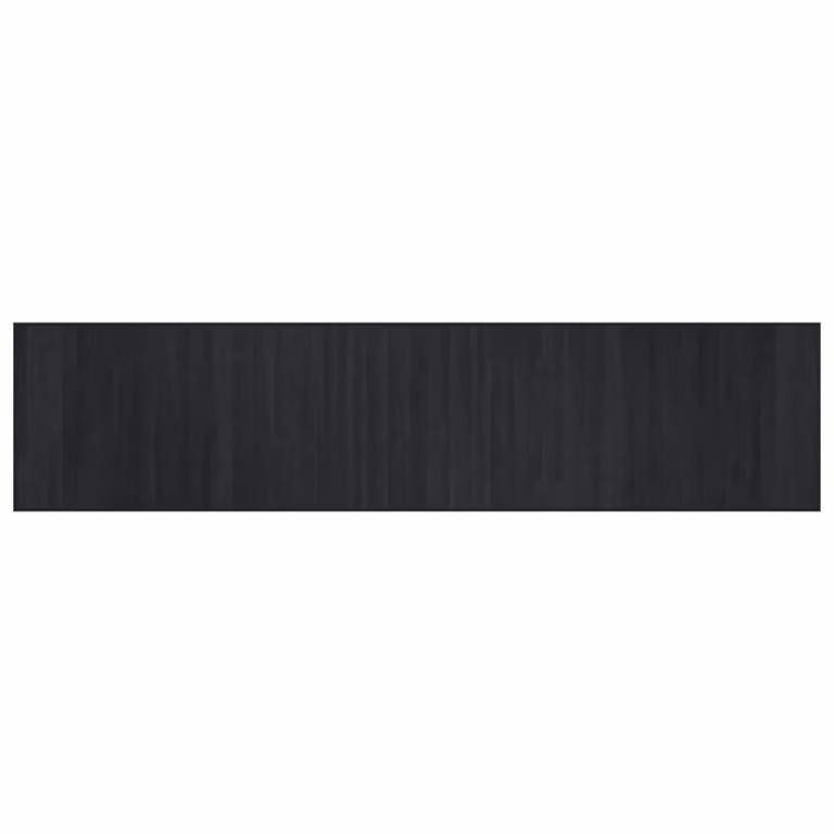 Berkfield Home Rectangular Bamboo Rug in Black, W/D/H: 70 x 300 cm