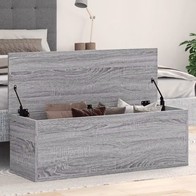 Berkfield Home Grey Sonoma Storage Box, W/D/H: 102 x 35 x 35 cm
