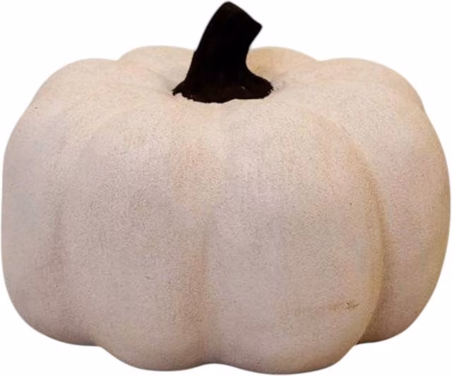 Four Candle White and Brown Ceramic Pumpkin Ornament for Autumn and Halloween, W/D/H: 20.0 x 15.0 x 4.0 cm