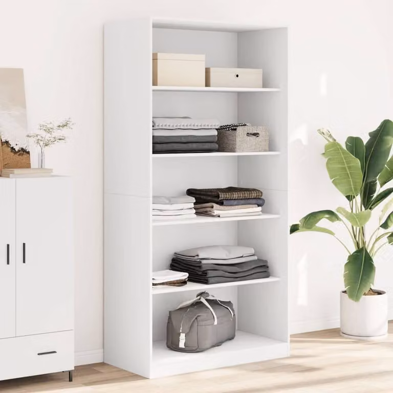 Berkfield Home White Minimalist Wardrobe in Engineered Wood W/D/H: 100 x 50 x 200 cm