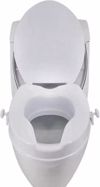 Kelvenix 4 inch Raised Toilet Seat with Lid, White, W: 52 cm