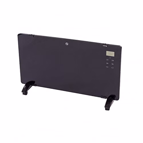 Oypla 2000W Black Glass Convector Electric Panel Heater, Freestanding or Wall Mounted