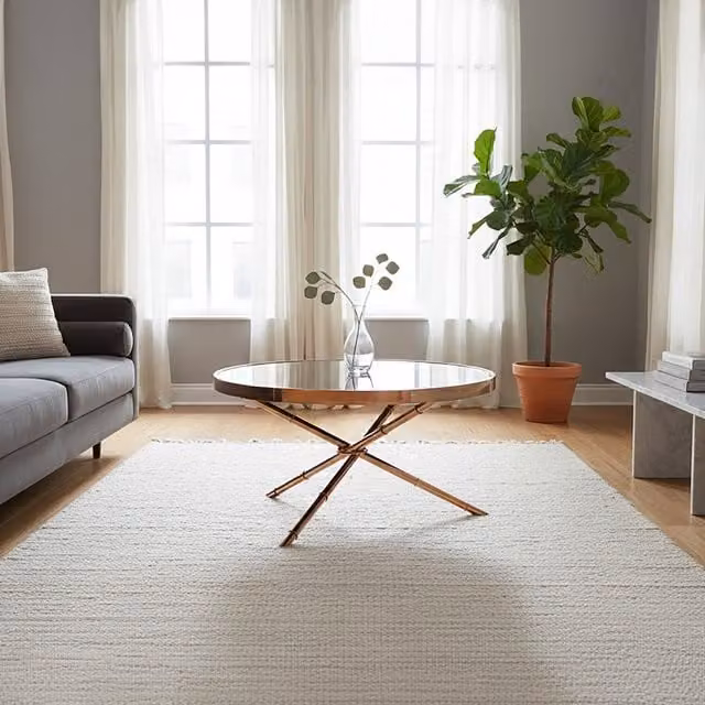 Orsina Round Black Glass Coffee Table with Gold Metal Legs