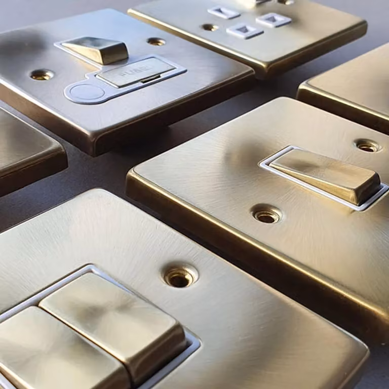 SE Home Gold Brushed Brass Twin Telephone Socket Plate