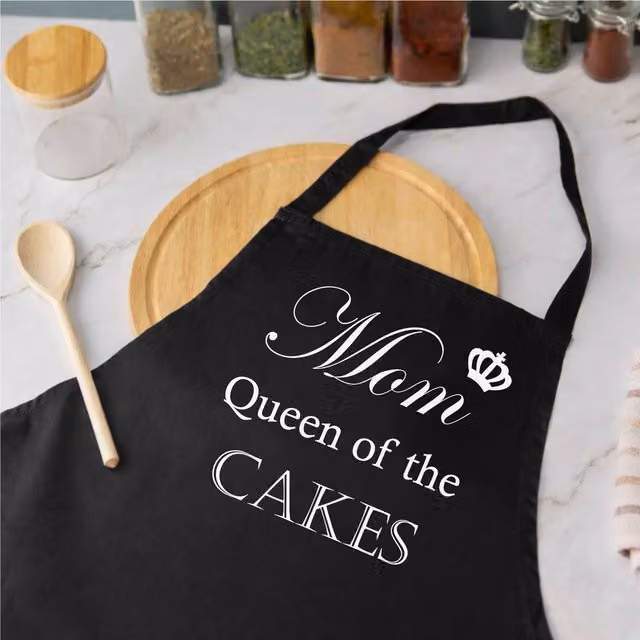 60 Second Makeover Women's Mom Queen Of The Cakes Black Apron