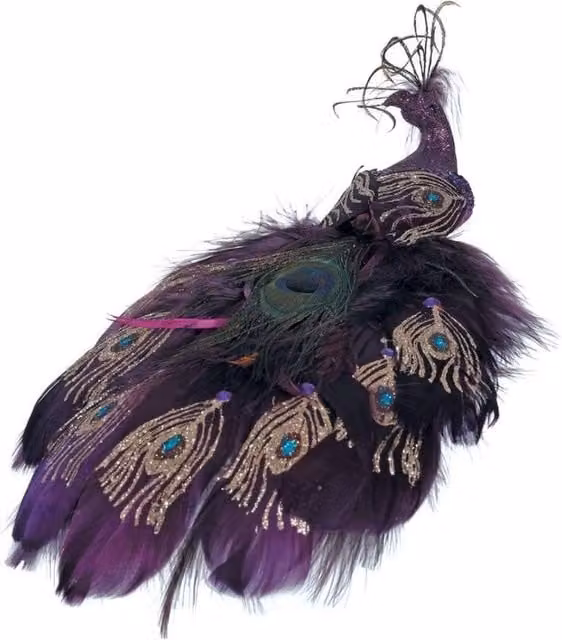 KDMD Purple Peacock Christmas Hanging Ornament, 30 cm