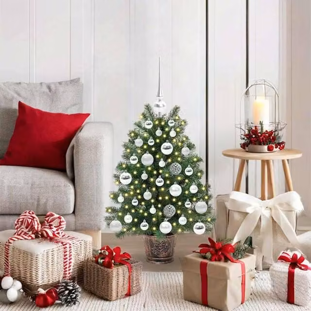 Berkfield Home Green Tabletop Artificial Christmas Tree with 150 LEDs, Height: 75 cm