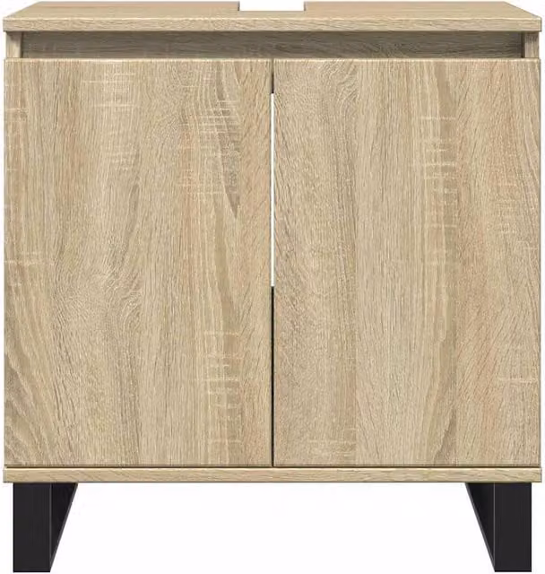 Berkfield Home Durable Sonoma Oak Bathroom Cabinet in Beige, W/D/H: 58 x 33 x 60 cm