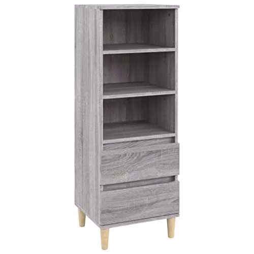 vidaXL Grey Sonoma Highboard in MDF, W/D/H: 40 x 36 x 110 cm