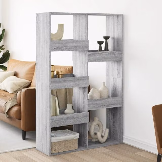Berkfield Home Grey Sonoma Room Divider in Engineered Wood W/D/H: 100 x 33 x 155.5 cm