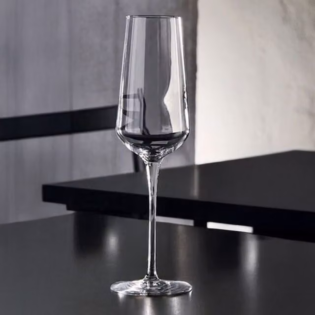 Bormioli Rocco Inalto Uno Champagne Flutes, Transparent, 285 ml, Set of 6