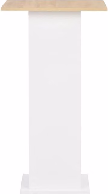 Berkfield Home Durable Bar Table in White and Sonoma Oak, W/D/H: 60 x 60 x 110 cm
