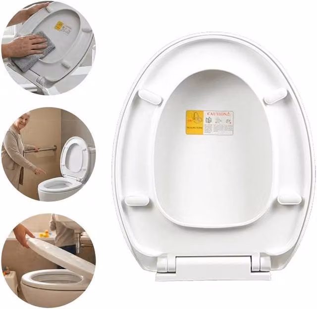 Spetlek White Oval Soft Close Bathroom Toilet Seat